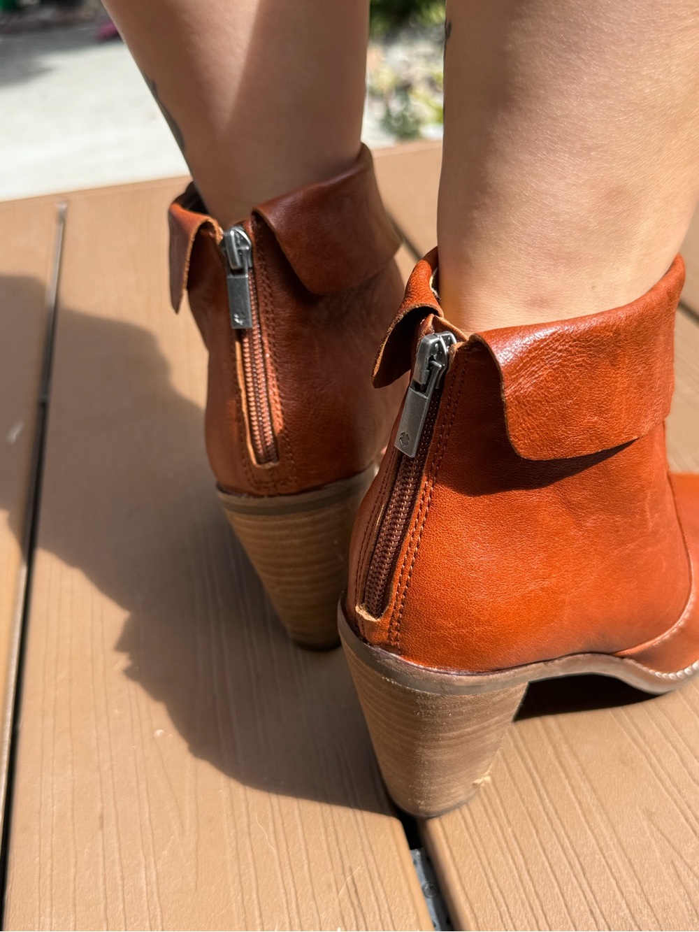 Lucky Brand Rust Leather Ankle Booties - Picture 4 of 5